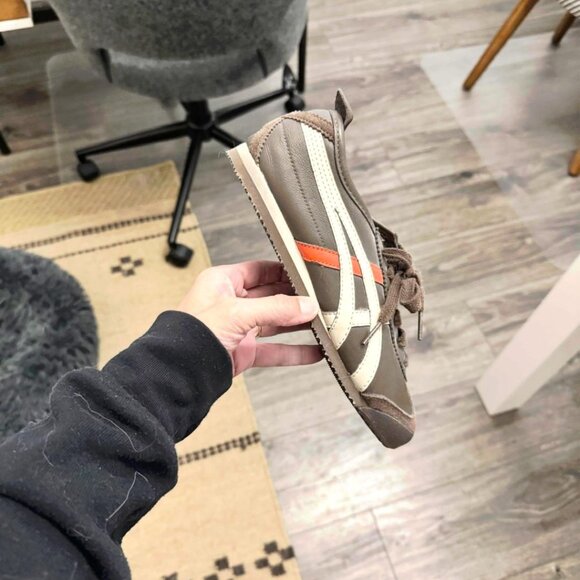 New Women's Brown Leather Onitsuka Tiger Sneakers by ASICS Mexico 66, Size 6.5 - Picture 10 of 13